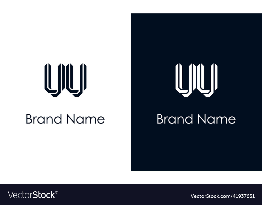 Minimalist abstract letter vv logo Royalty Free Vector Image