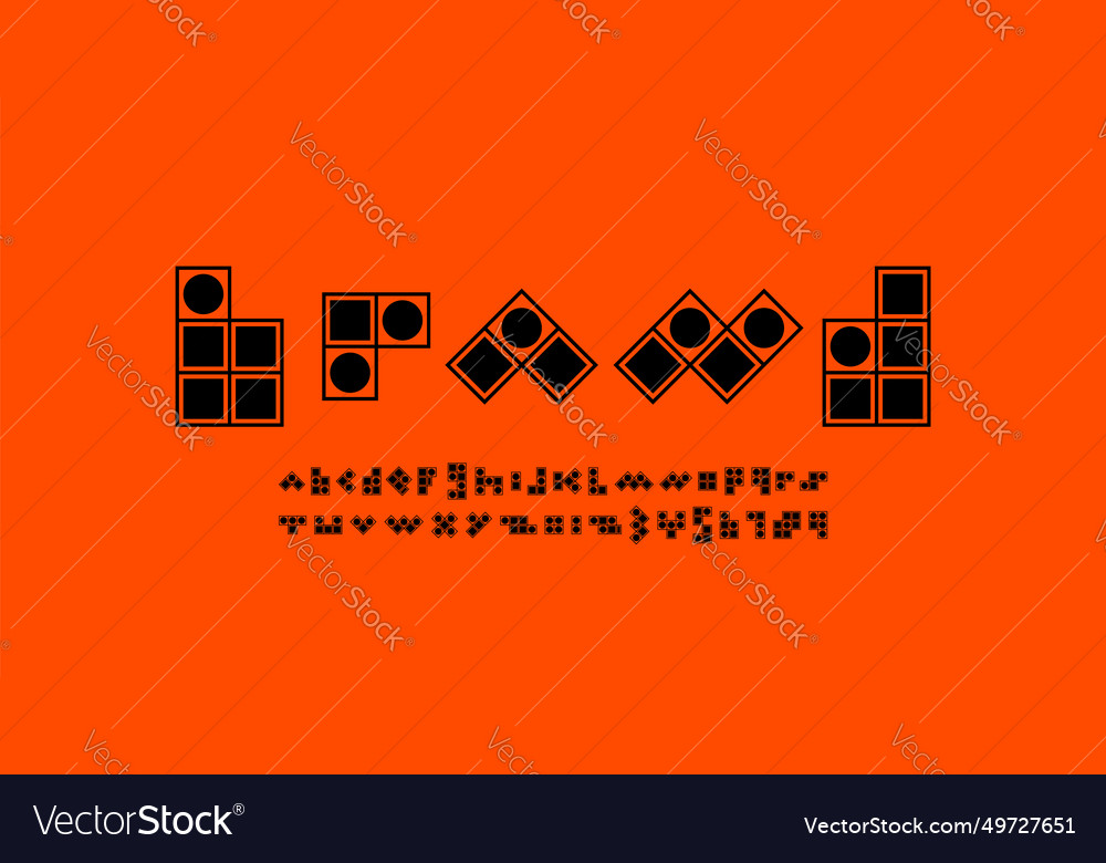 Modular font alphabet made in geometric style vector image Modular font alphabet made in geometric style