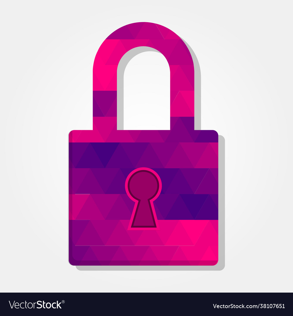 Padlock with colorful triangles