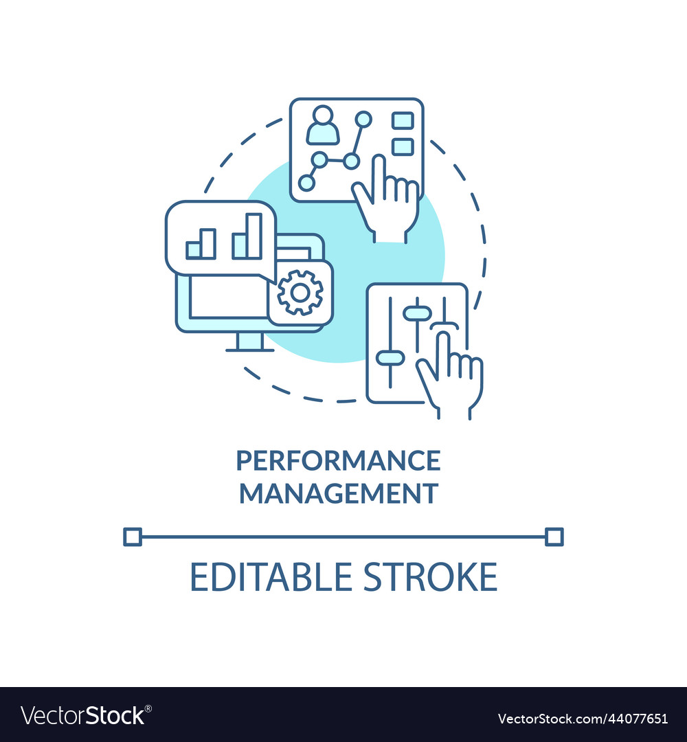 Performance management turquoise concept icon Vector Image