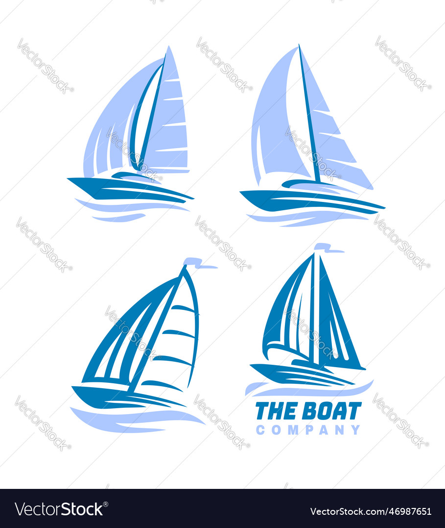 Sail boats emblem design Royalty Free Vector Image