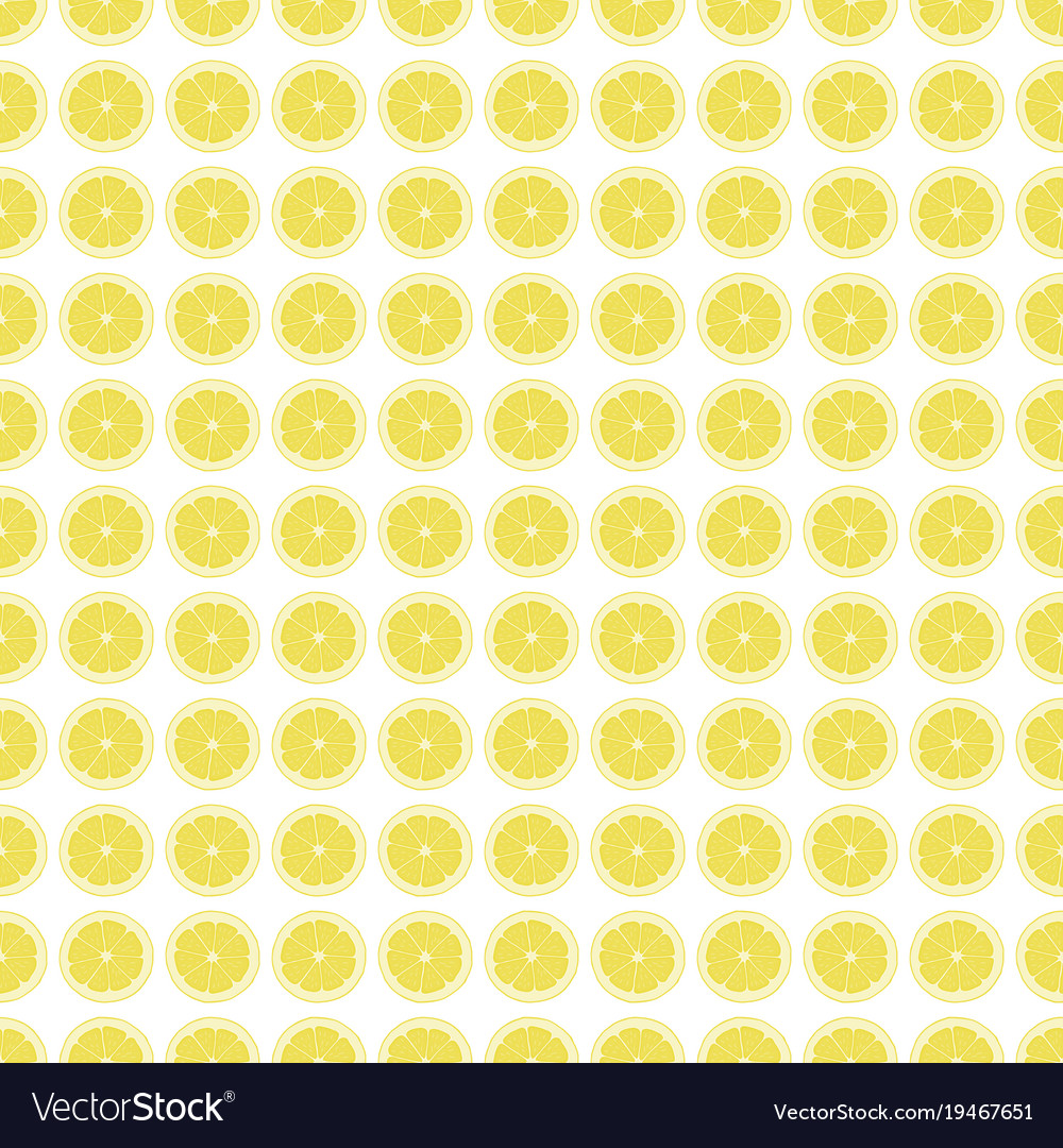 Seamless pattern with a slice of lemon