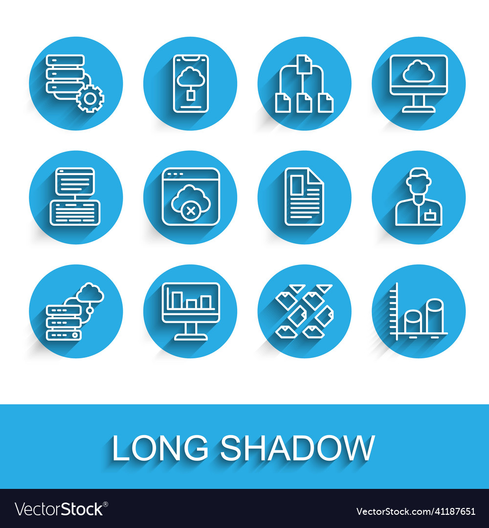 Set line network cloud connection monitor vector image Set line network cloud connection monitor