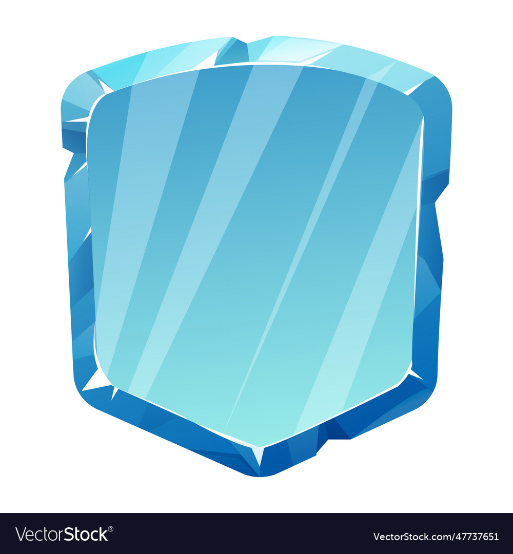 Shield from ice frame menu button ui game vector image Shield from ice frame menu button ui game