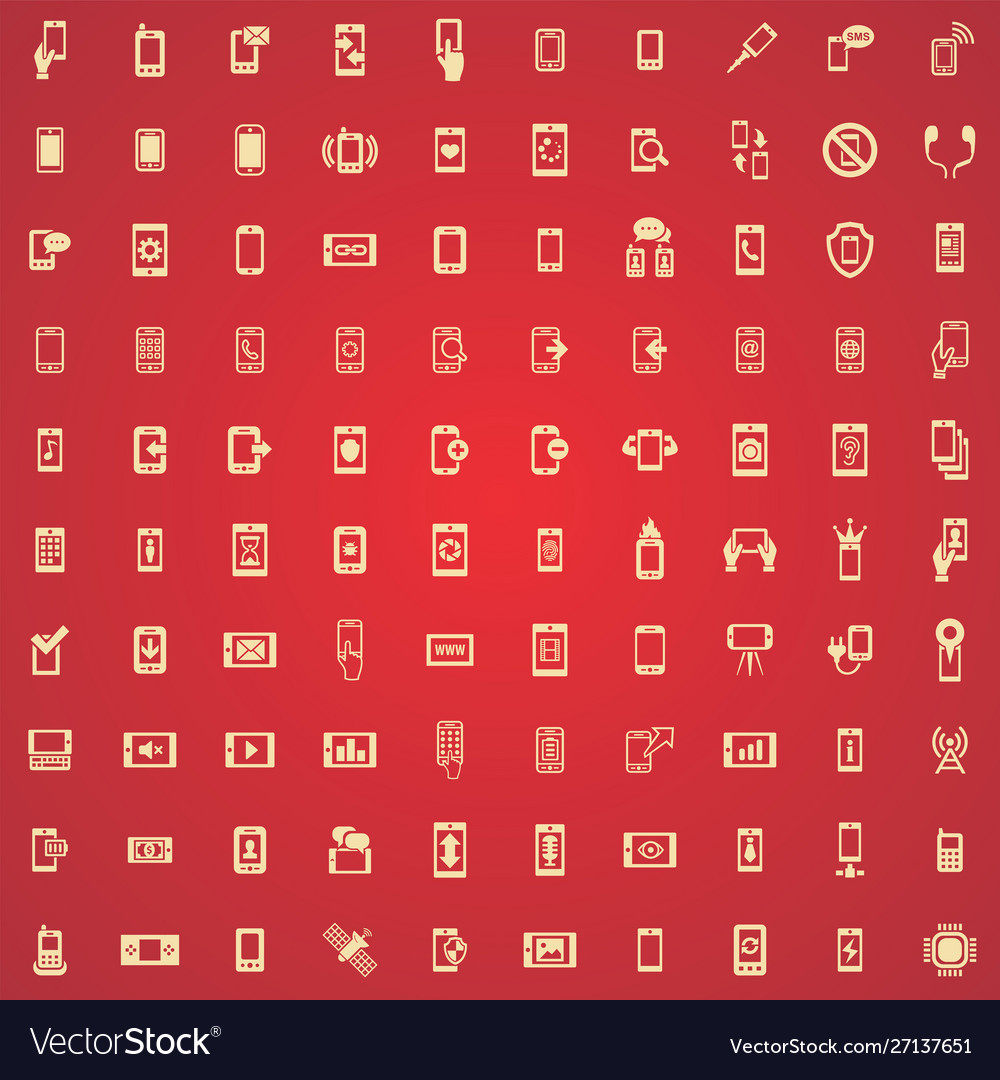 Smartphone 100 icons universal set for web and ui