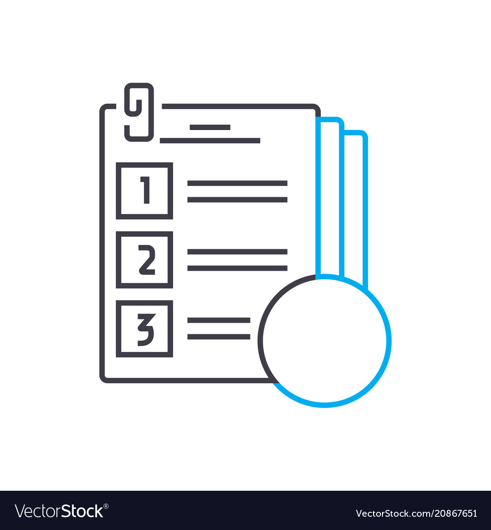 Testing of knowledge thin line stroke icon