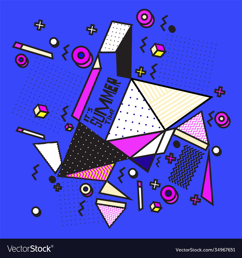 Triangle geometric forms for summer design event Vector Image Triangle geometric forms for summer design event