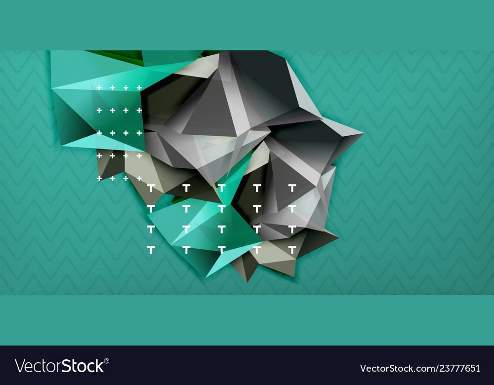 Triangular 3d geometric shapes background vector image Triangular 3d geometric shapes background