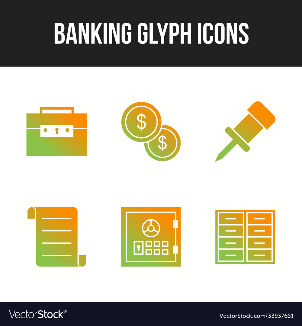 Unique banking icons for personal and commercial