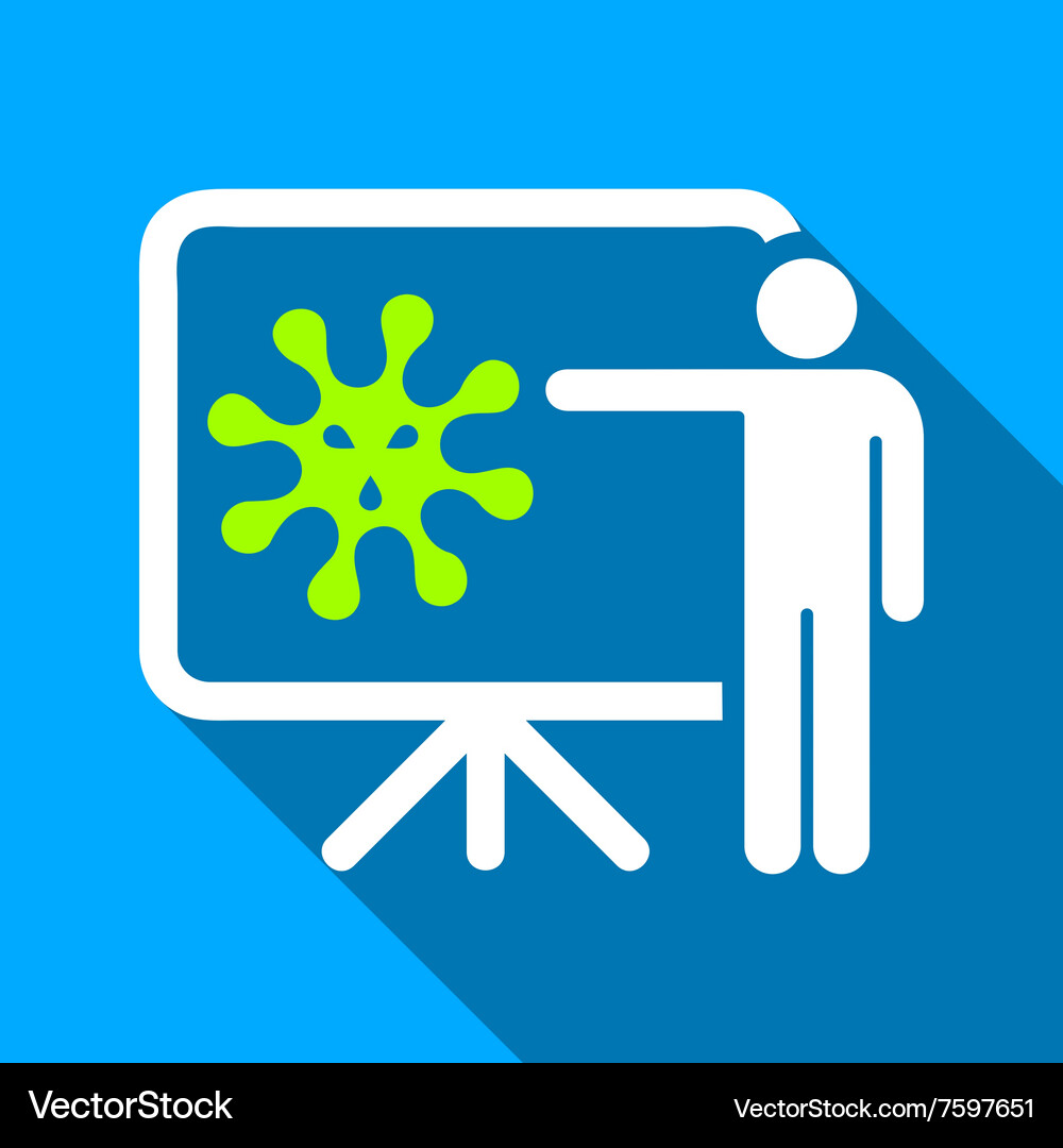 Virus report presentation flat long shadow square Vector Image