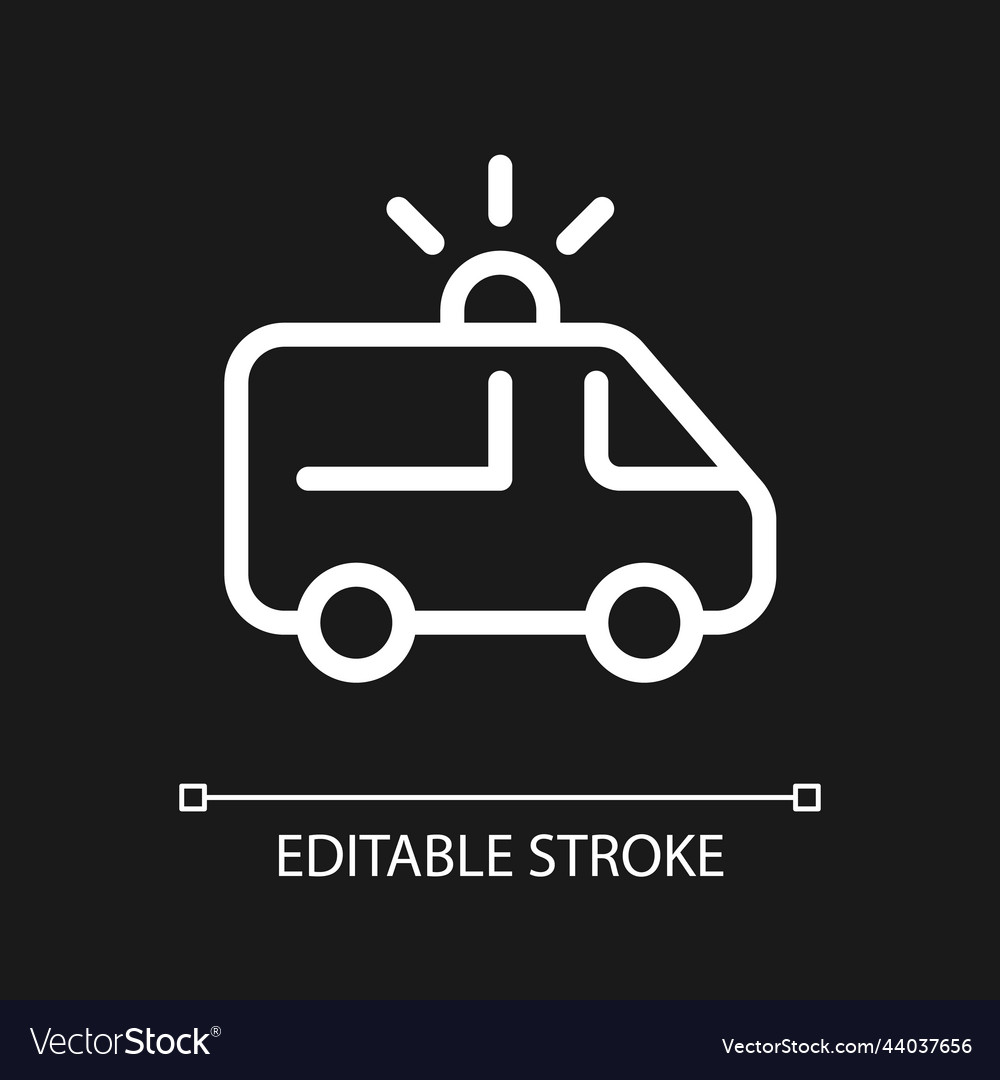 Ambulance pixel perfect white linear ui icon Vector Image Ambulance pixel perfect white linear ui icon