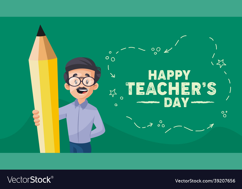 Banner design of happy teachers day Royalty Free Vector