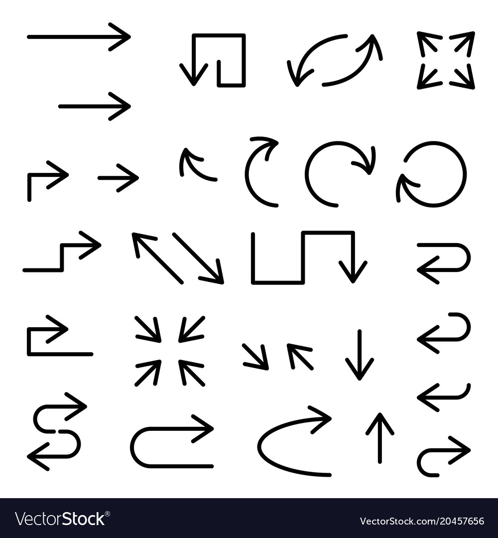Black arrows set large collection of icons
