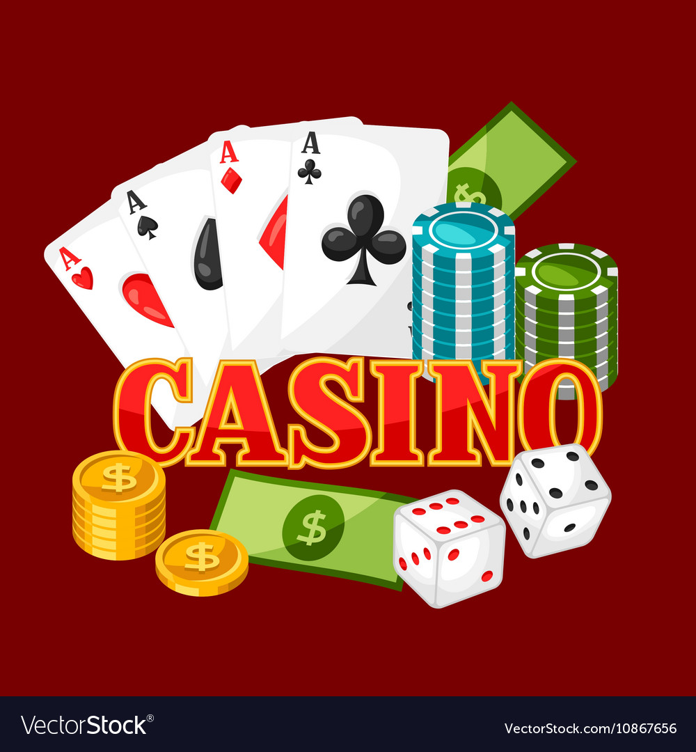 Casino gambling background or flyer with game