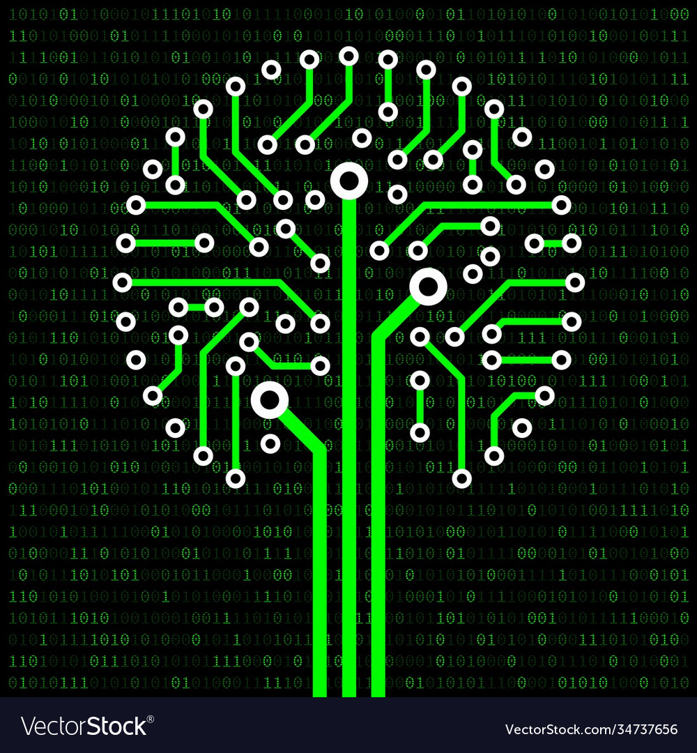 Circuit board tree Royalty Free Vector Image - VectorStock