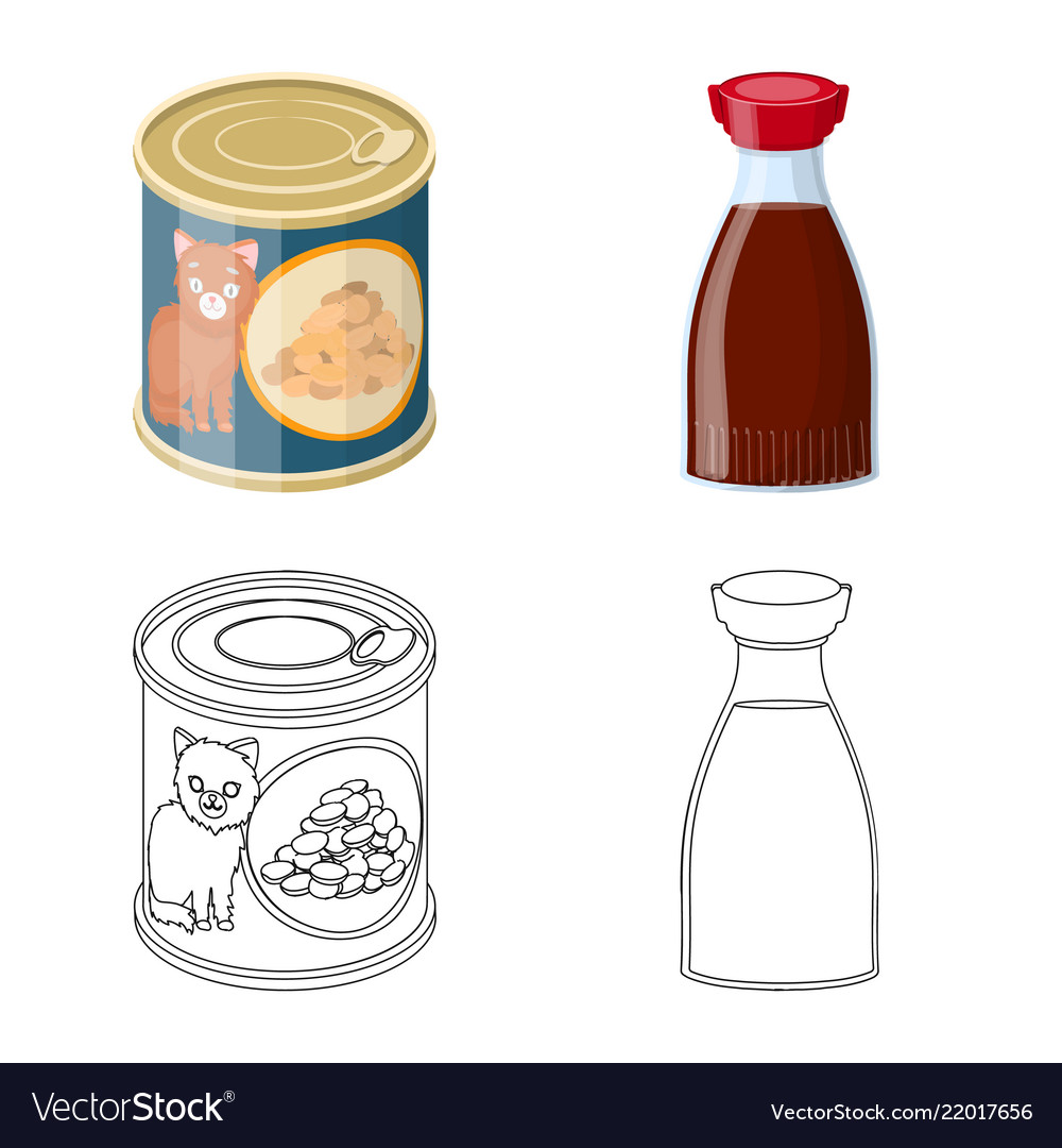 Isolated object of can and food symbol collection