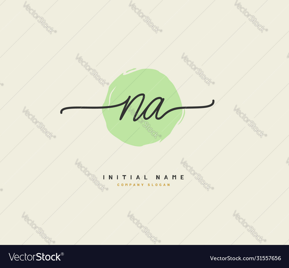 N a na beauty initial logo handwriting