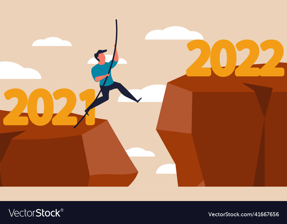 New resolution year 2022 and finish 2021 business Vector Image