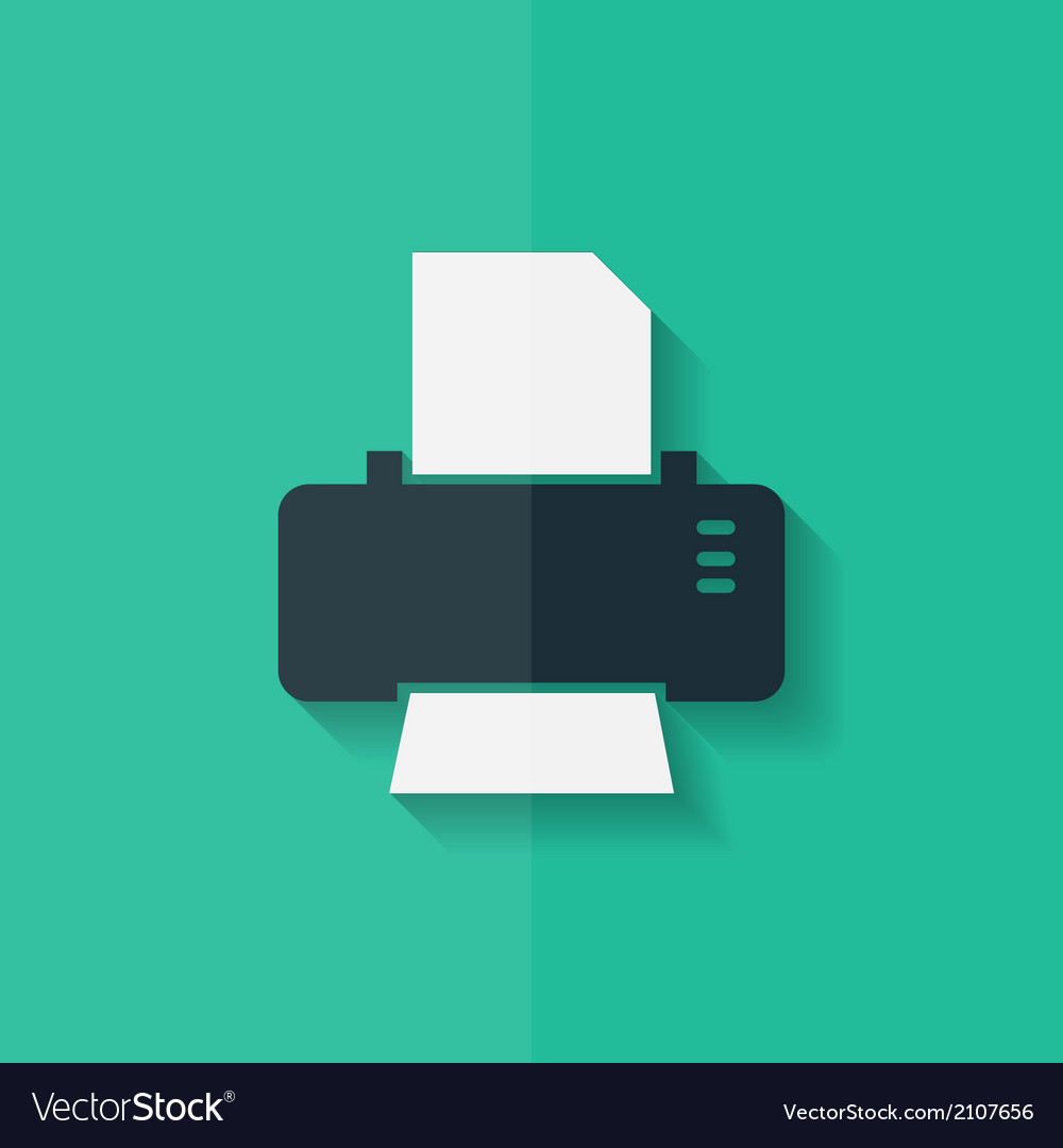 Printer web icon flat design Royalty Free Vector Image