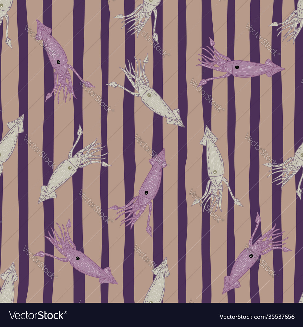 Random seamless pattern with squids underwater Vector Image Random seamless pattern with squids underwater