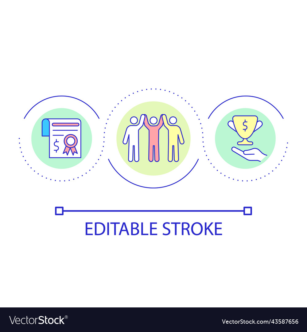 Rewarding accomplishment loop concept icon