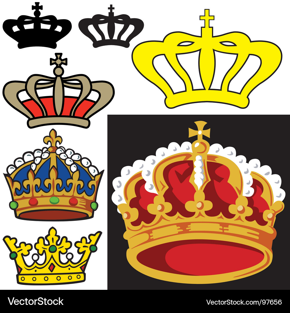Royal crowns Royalty Free Vector Image - VectorStock