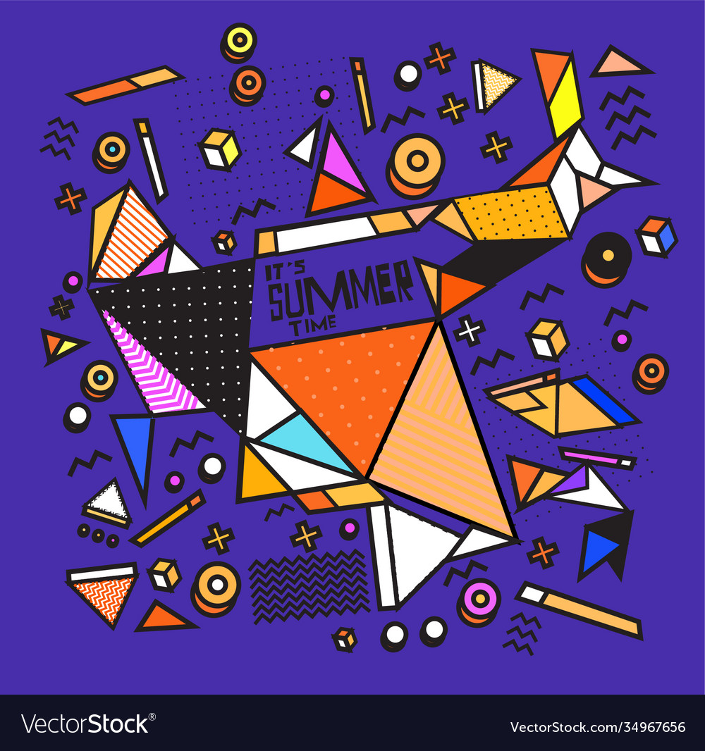 Triangle geometric forms for summer design event Vector Image Triangle geometric forms for summer design event
