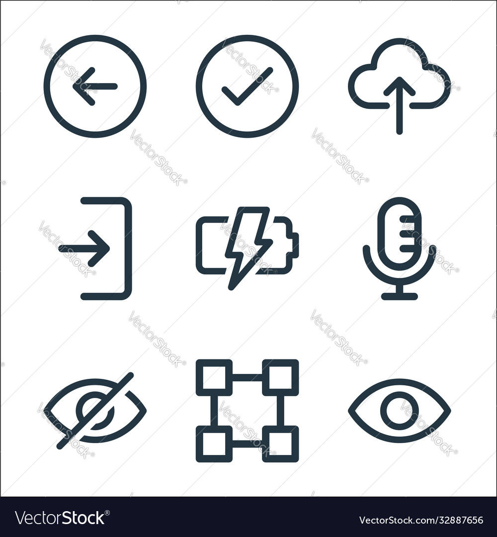 User interface line icons linear set quality vector image User interface line icons linear set quality