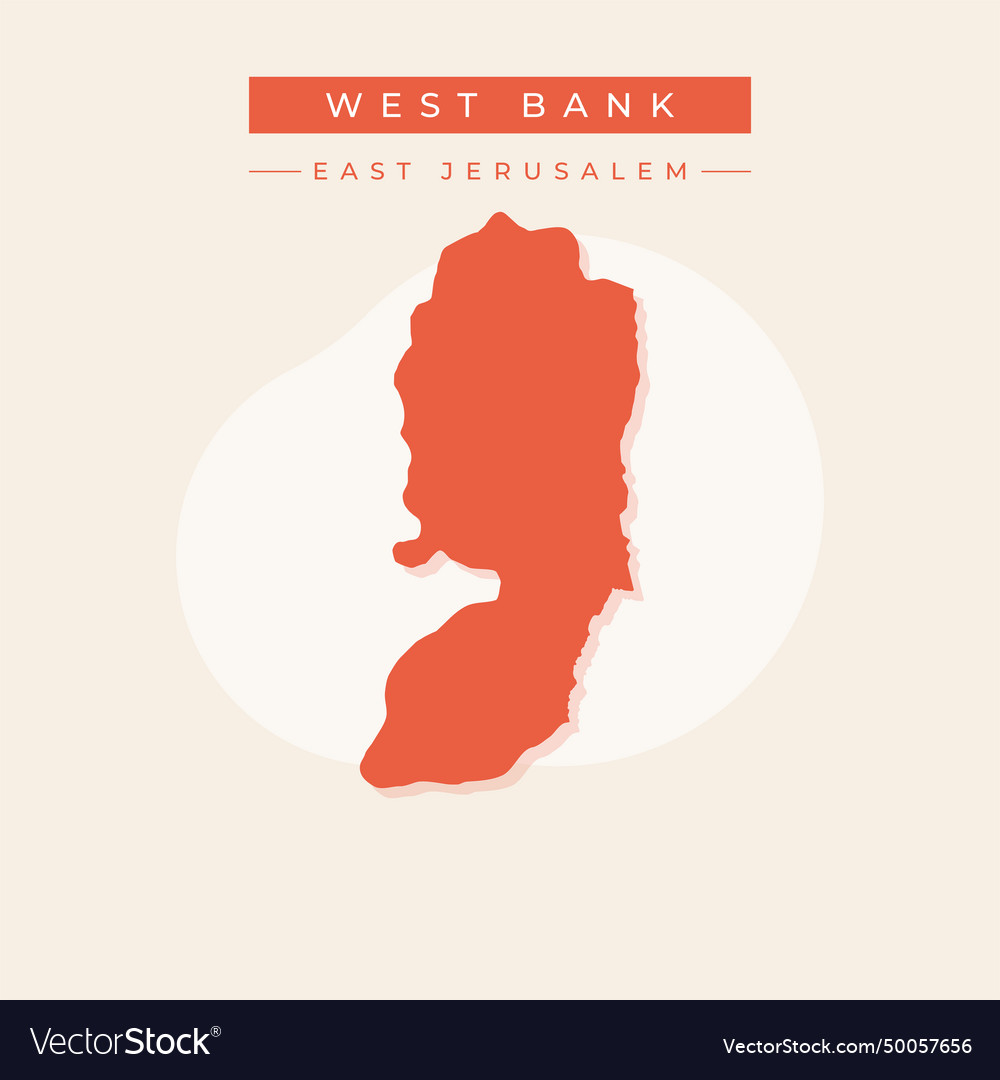 West bank map Royalty Free Vector Image - VectorStock