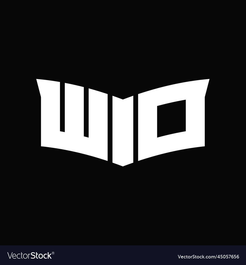 Wo logo monogram with shield slice shape design