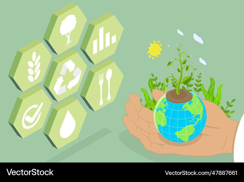 3d isometric flat conceptual Royalty Free Vector Image