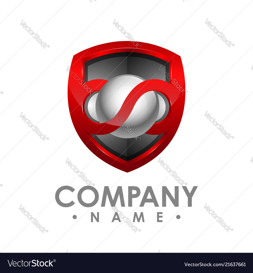 3D Shield Logo Template