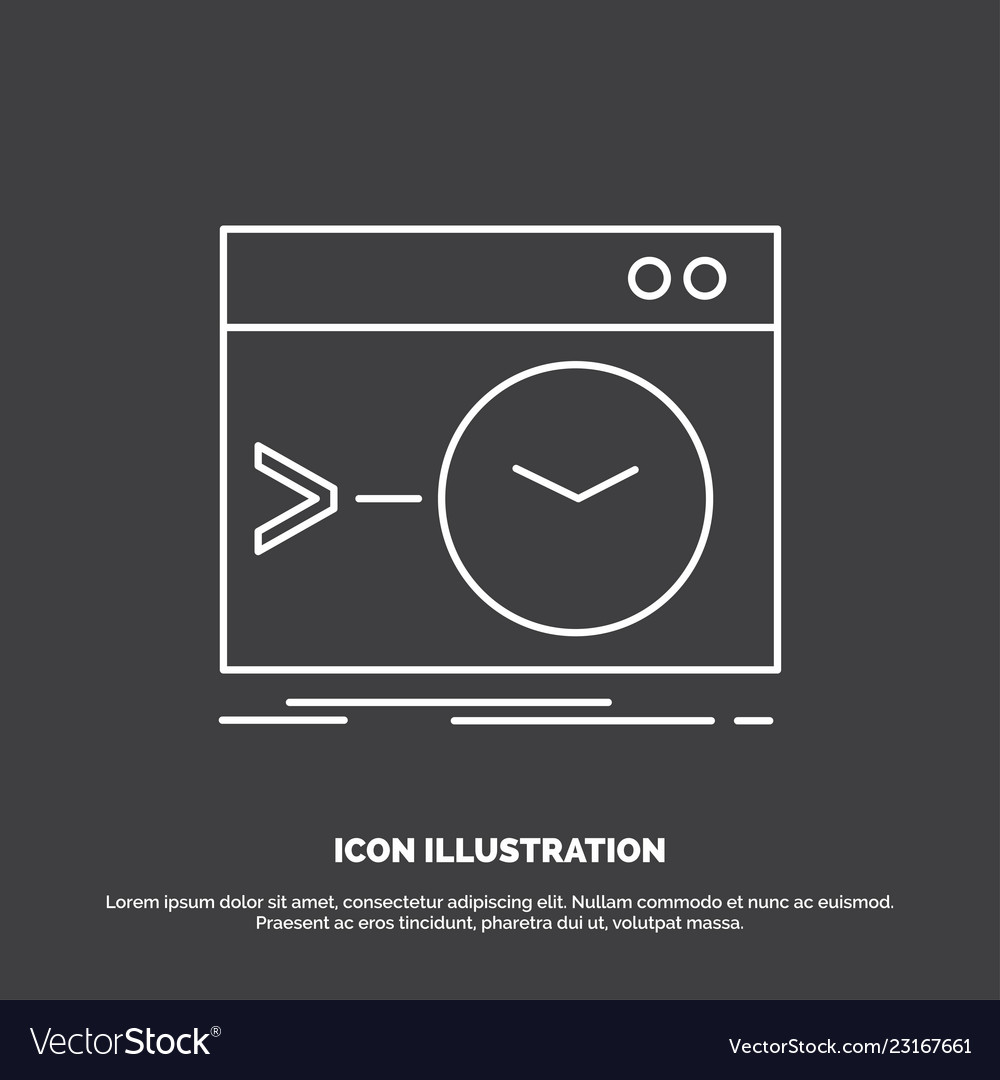 Admin command root software terminal icon line vector image Admin command root software terminal icon line