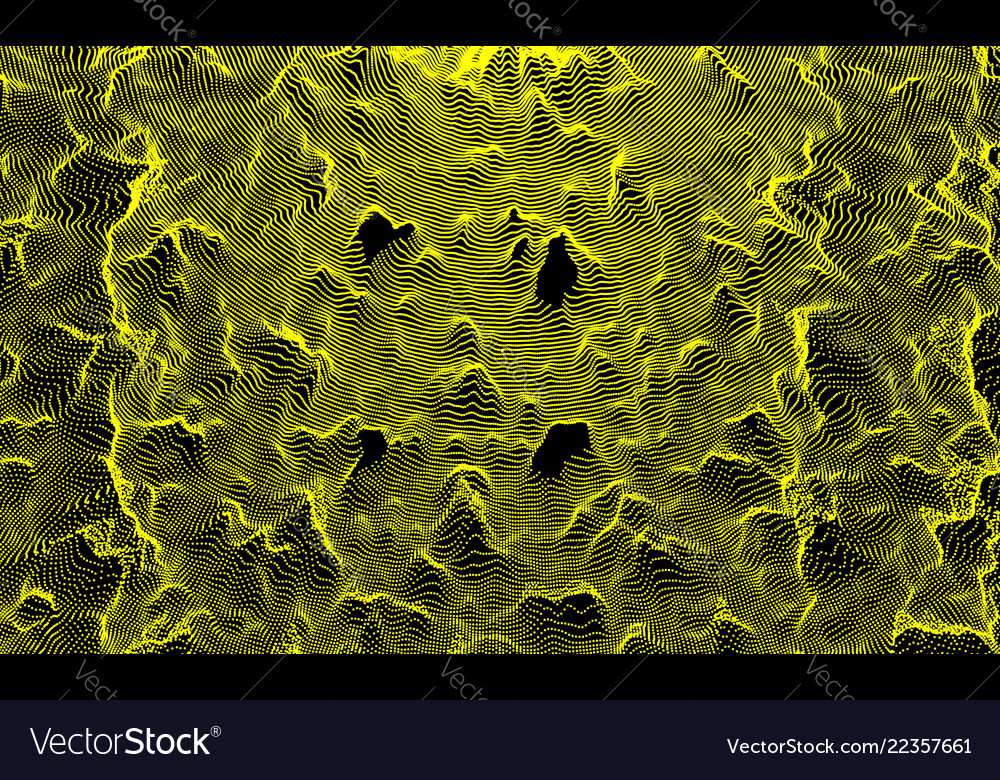 Array with dynamic particles 3d grid surface Vector Image Array with dynamic particles 3d grid surface