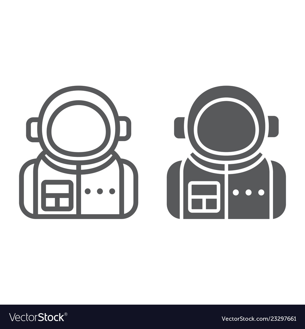 Astronaut line and glyph icon spaceman