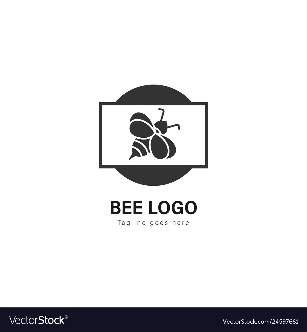 Bee logo template design with modern