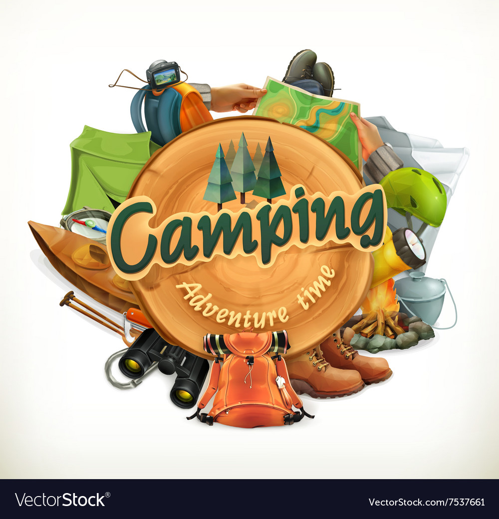 Camping adventure Royalty Free Vector Image - VectorStock