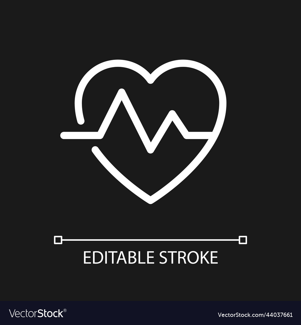 Cardiogram pixel perfect white linear ui icon vector image Cardiogram pixel perfect white linear ui icon