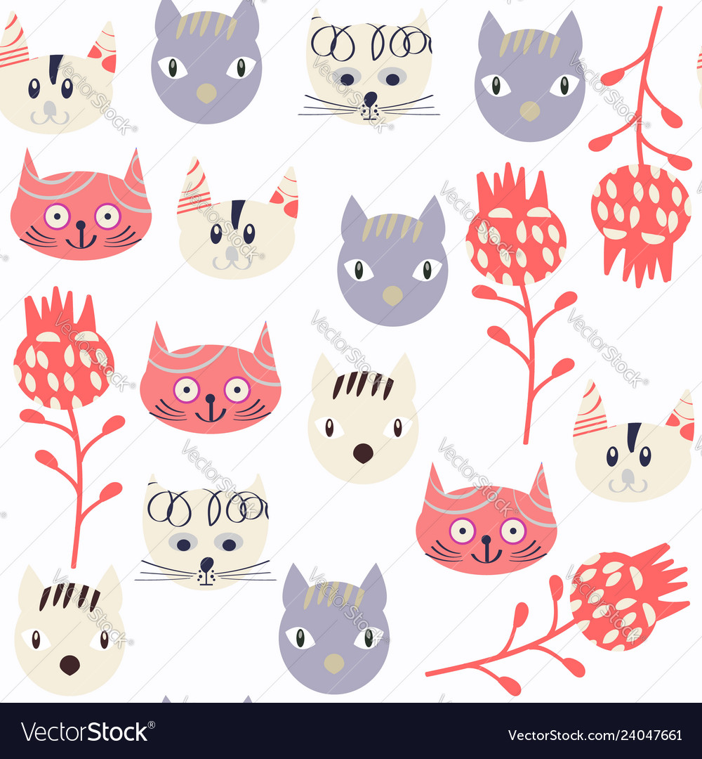 Cats abstract seamless pattern it is located