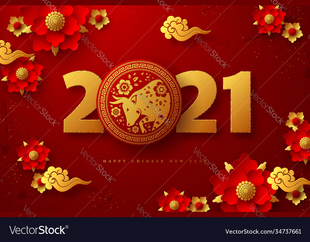 Chinese new year 2021 vector image Chinese new year 2021