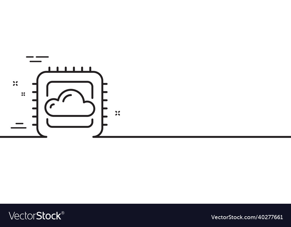 Cloud Computing cpu line icon Internet-Daten