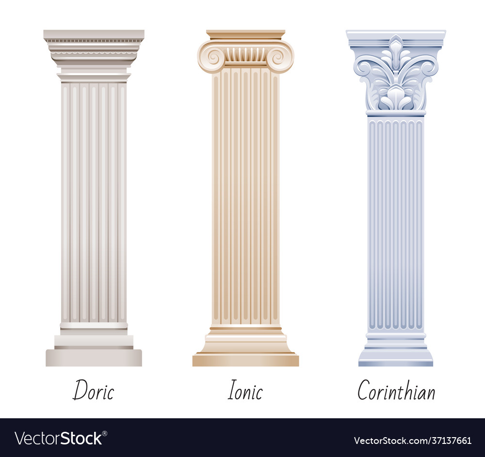 column-pillar-set-greek-or-roman-old-royalty-free-vector