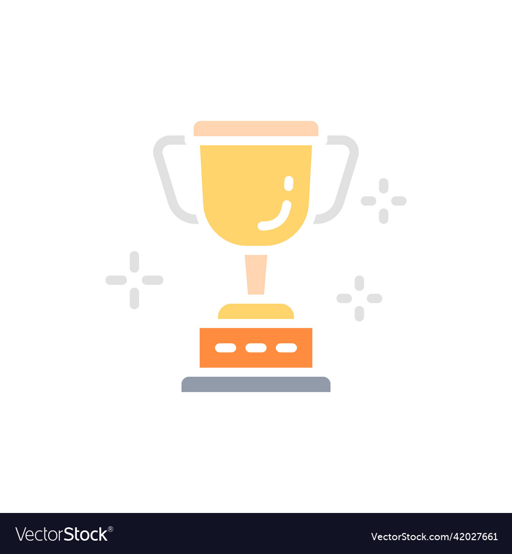 Cup trophy award white line icon symbol Royalty Free Vector