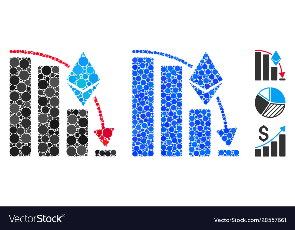 Ethereum falling acceleration chart composition vector image Ethereum falling acceleration chart composition