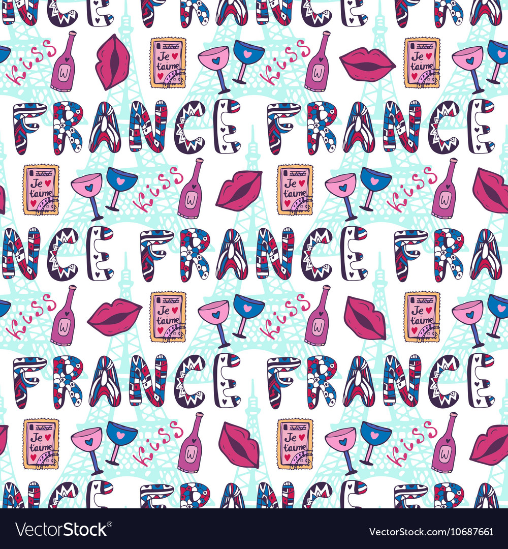 France seamless pattern with eiffel tower