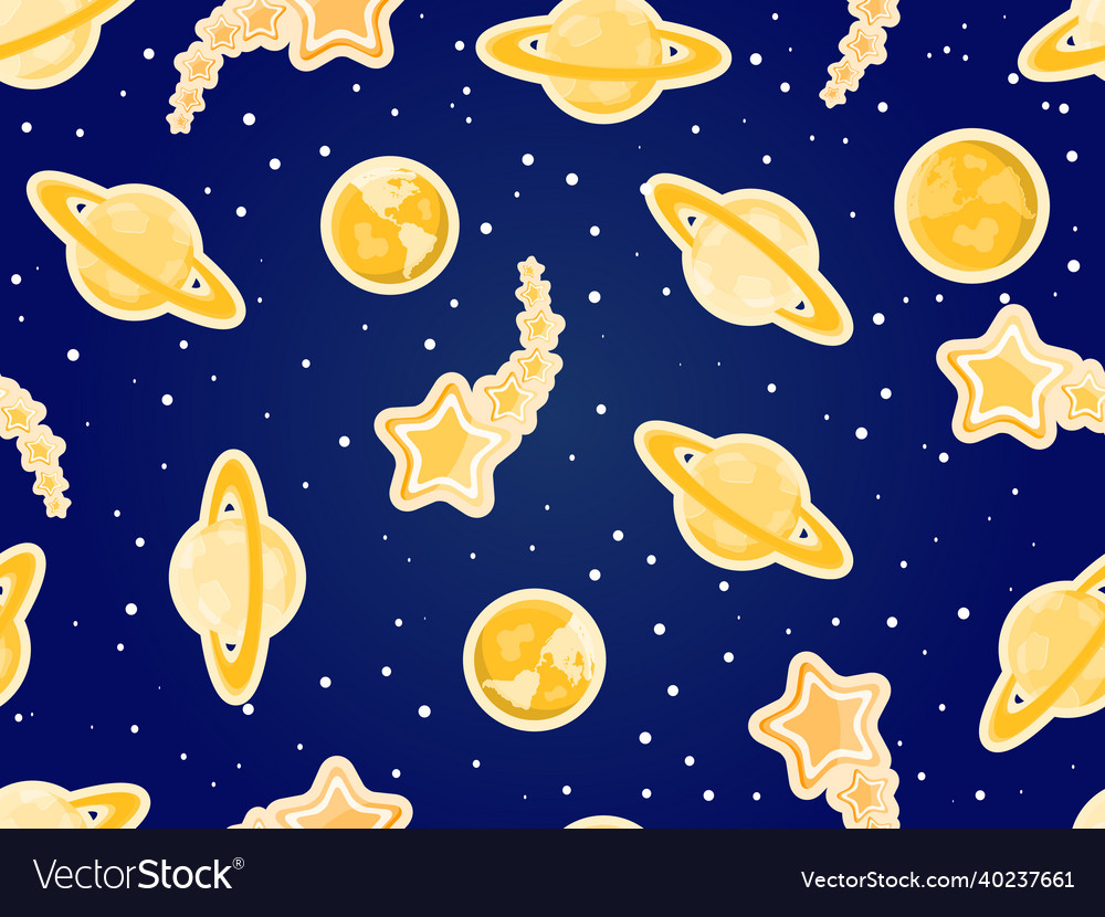 Kid outer space seamless pattern