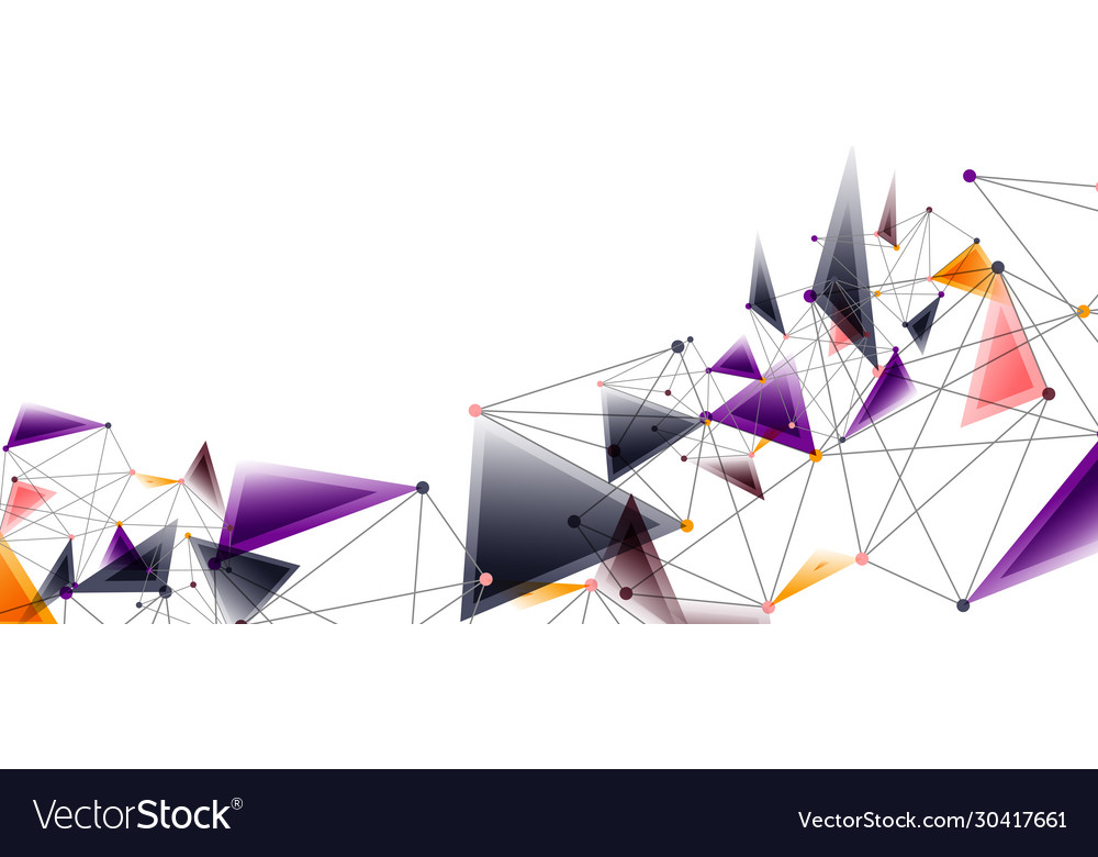 Line points connections triangular technology Vector Image Line points connections triangular technology