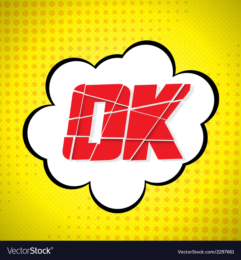 Ok message design in pop-art style