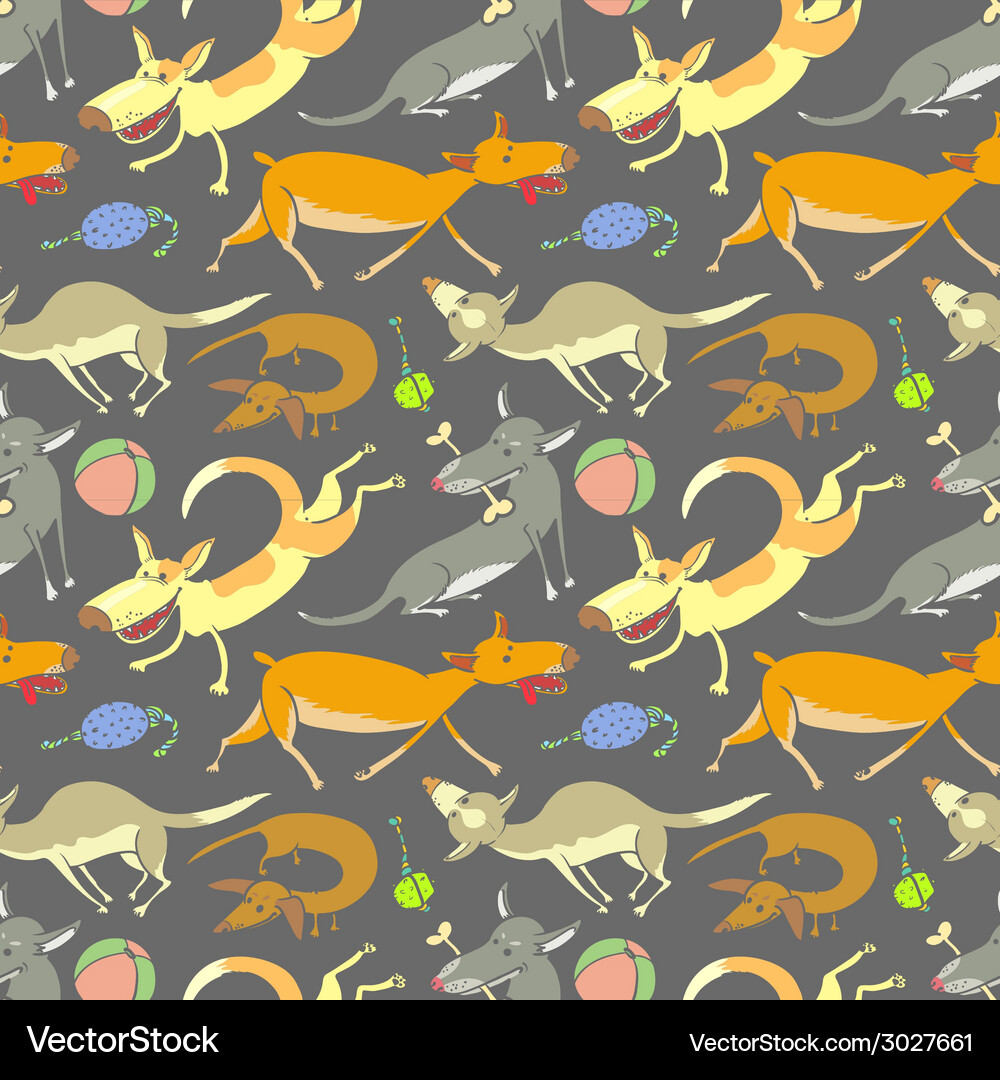 Pattern with dogs Royalty Free Vector Image - VectorStock