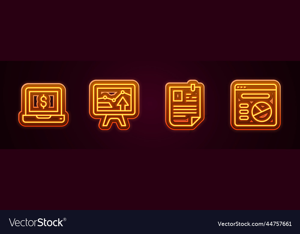 Set line laptop with dollar monitor graph chart